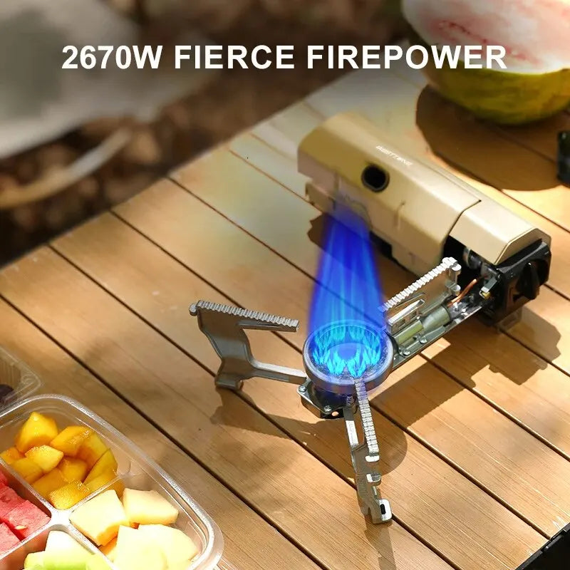 2670W portable camping gas stove with foldable design